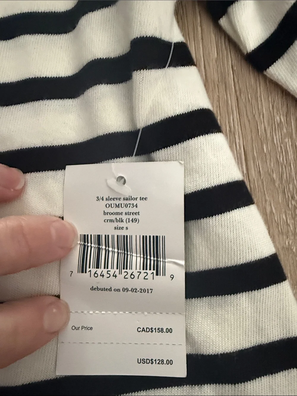 Kate Spade ♠️ Black & White Striped Long Sleeve Top